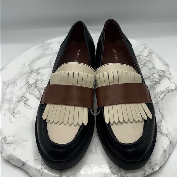 MARC FISHER Black, Creme and Brown Calixy Loafer-8 - Picture 2 of 8